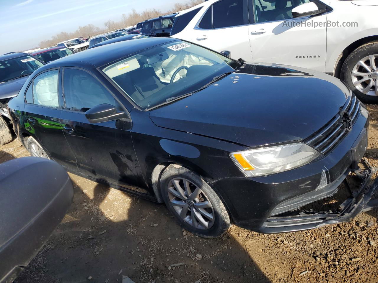 2015 Volkswagen Jetta Se Black vin: 3VWD17AJ6FM256838