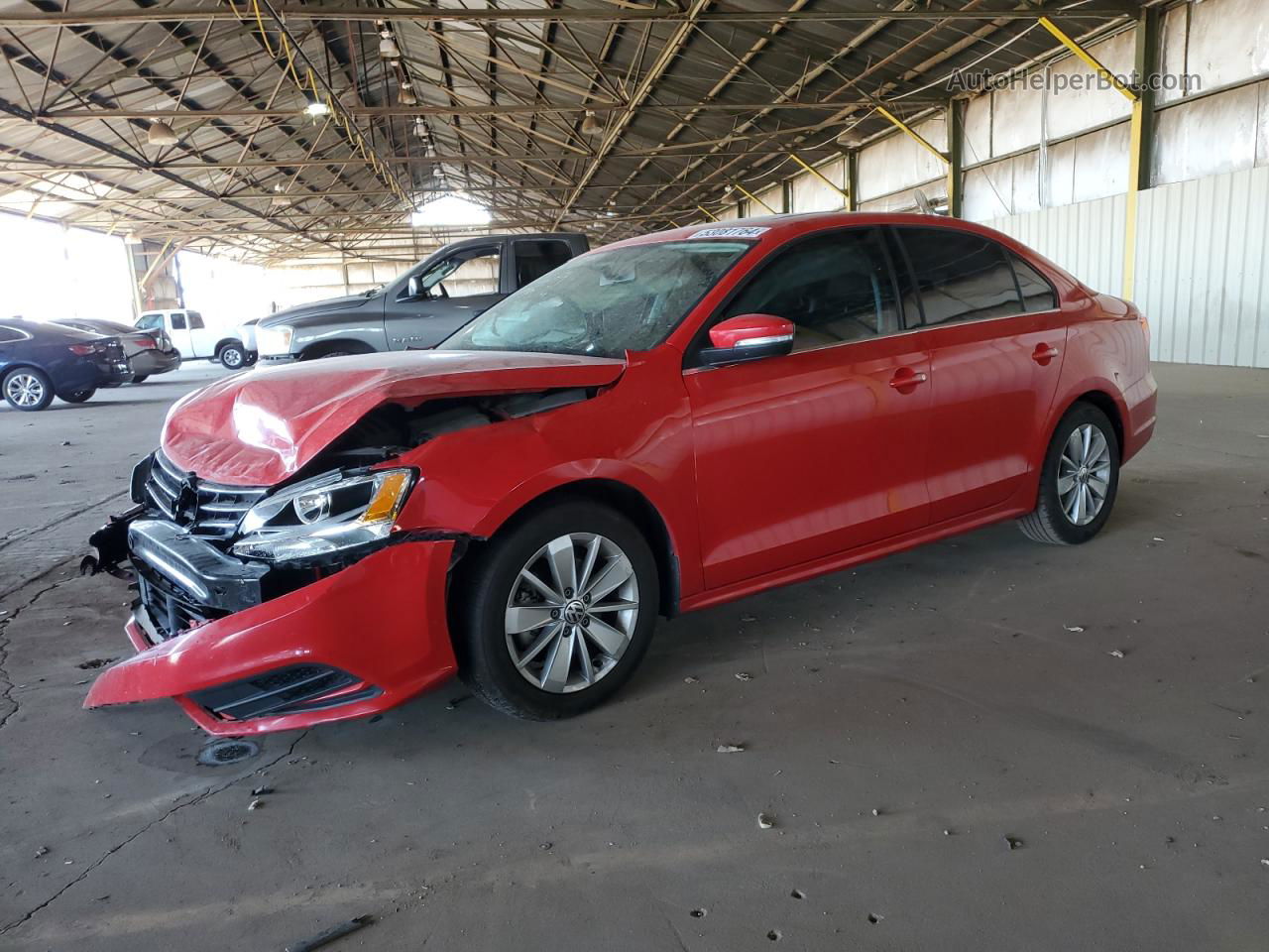 2015 Volkswagen Jetta Se Red vin: 3VWD17AJ6FM258623