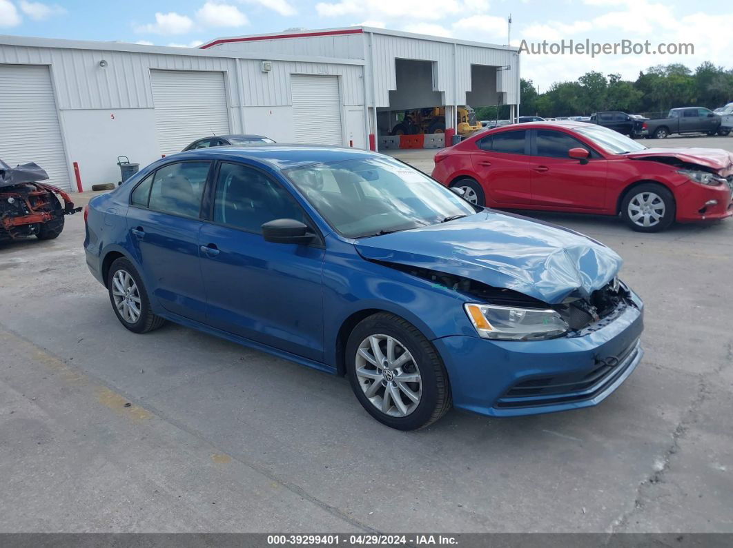 2015 Volkswagen Jetta 1.8t Se Blue vin: 3VWD17AJ6FM265944