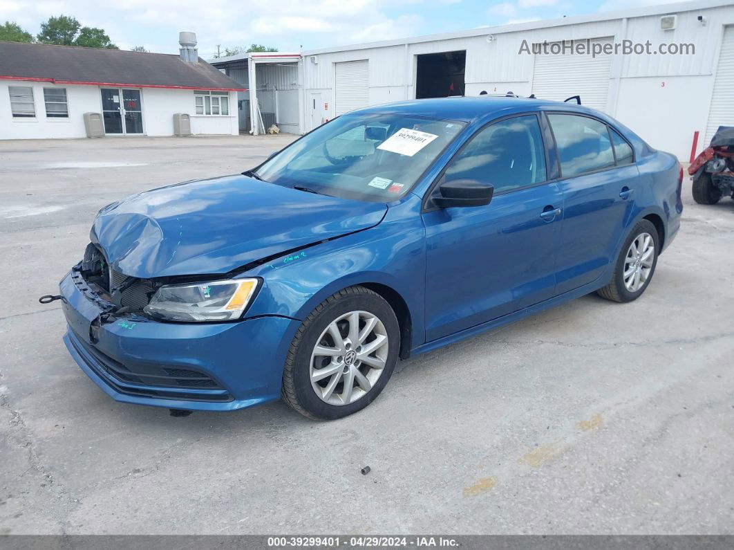 2015 Volkswagen Jetta 1.8t Se Blue vin: 3VWD17AJ6FM265944