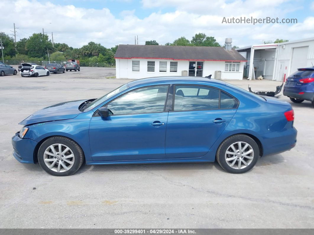 2015 Volkswagen Jetta 1.8t Se Blue vin: 3VWD17AJ6FM265944