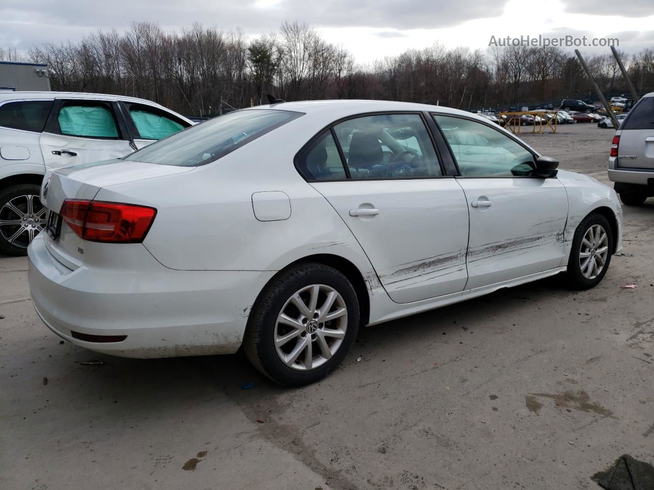 2015 Volkswagen Jetta Se White vin: 3VWD17AJ6FM300580