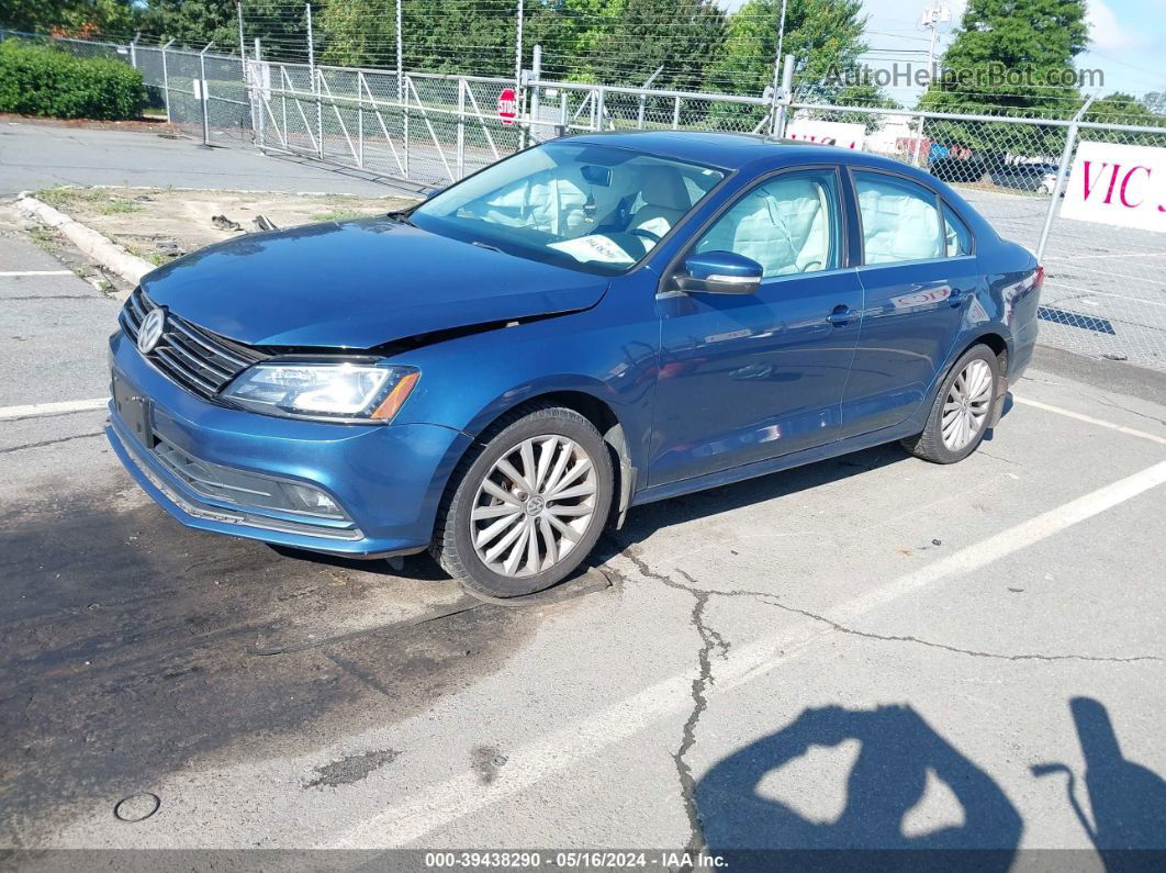 2015 Volkswagen Jetta 1.8t Se Blue vin: 3VWD17AJ6FM349682