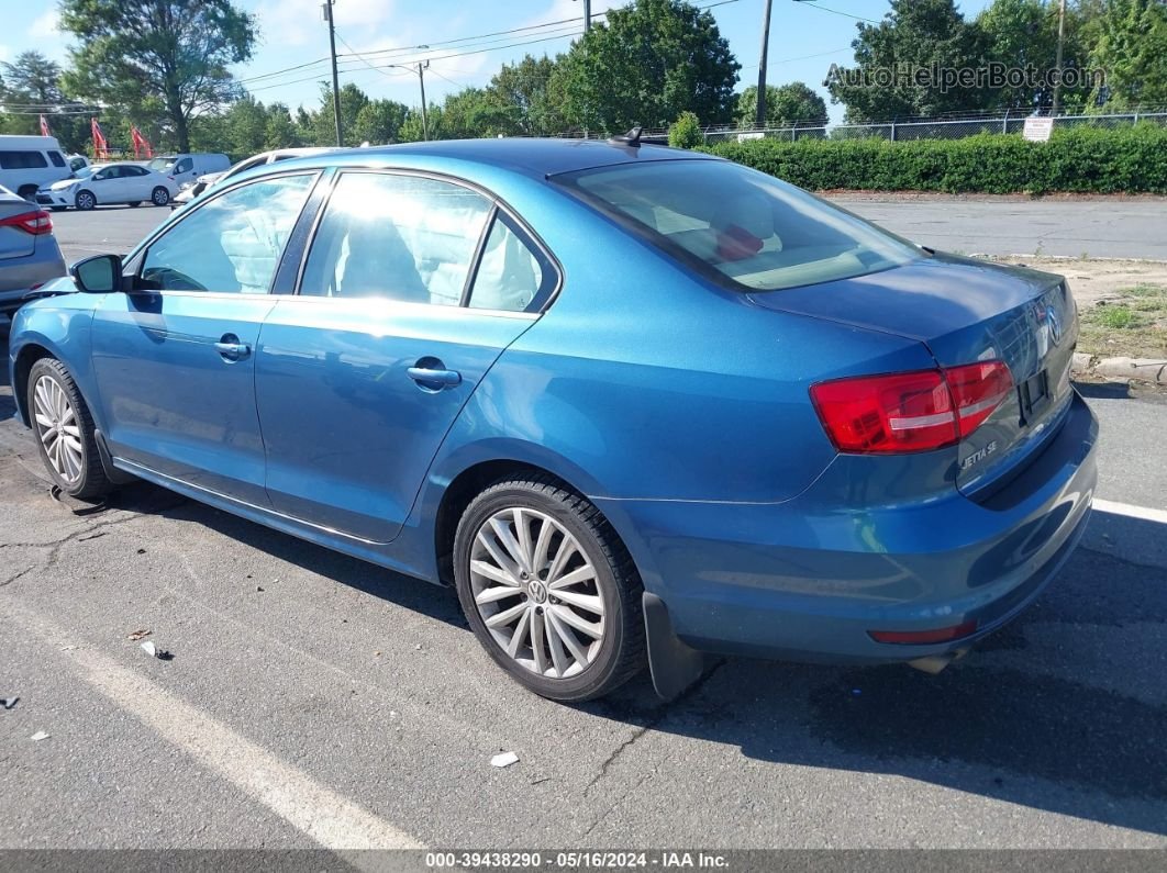 2015 Volkswagen Jetta 1.8t Se Blue vin: 3VWD17AJ6FM349682