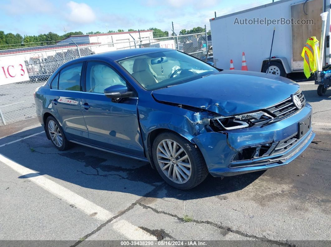 2015 Volkswagen Jetta 1.8t Se Blue vin: 3VWD17AJ6FM349682