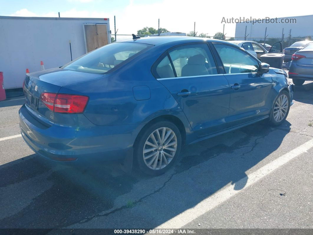 2015 Volkswagen Jetta 1.8t Se Blue vin: 3VWD17AJ6FM349682