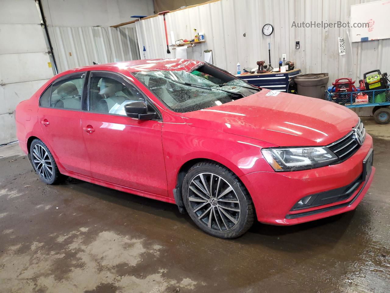 2016 Volkswagen Jetta Sport Red vin: 3VWD17AJ6GM226546