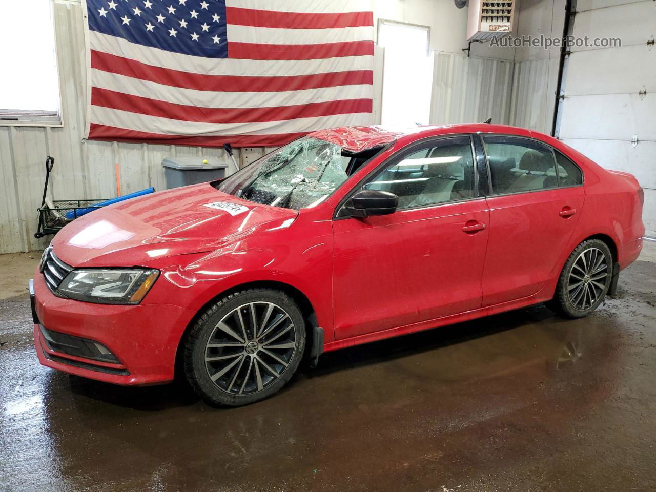 2016 Volkswagen Jetta Sport Red vin: 3VWD17AJ6GM226546