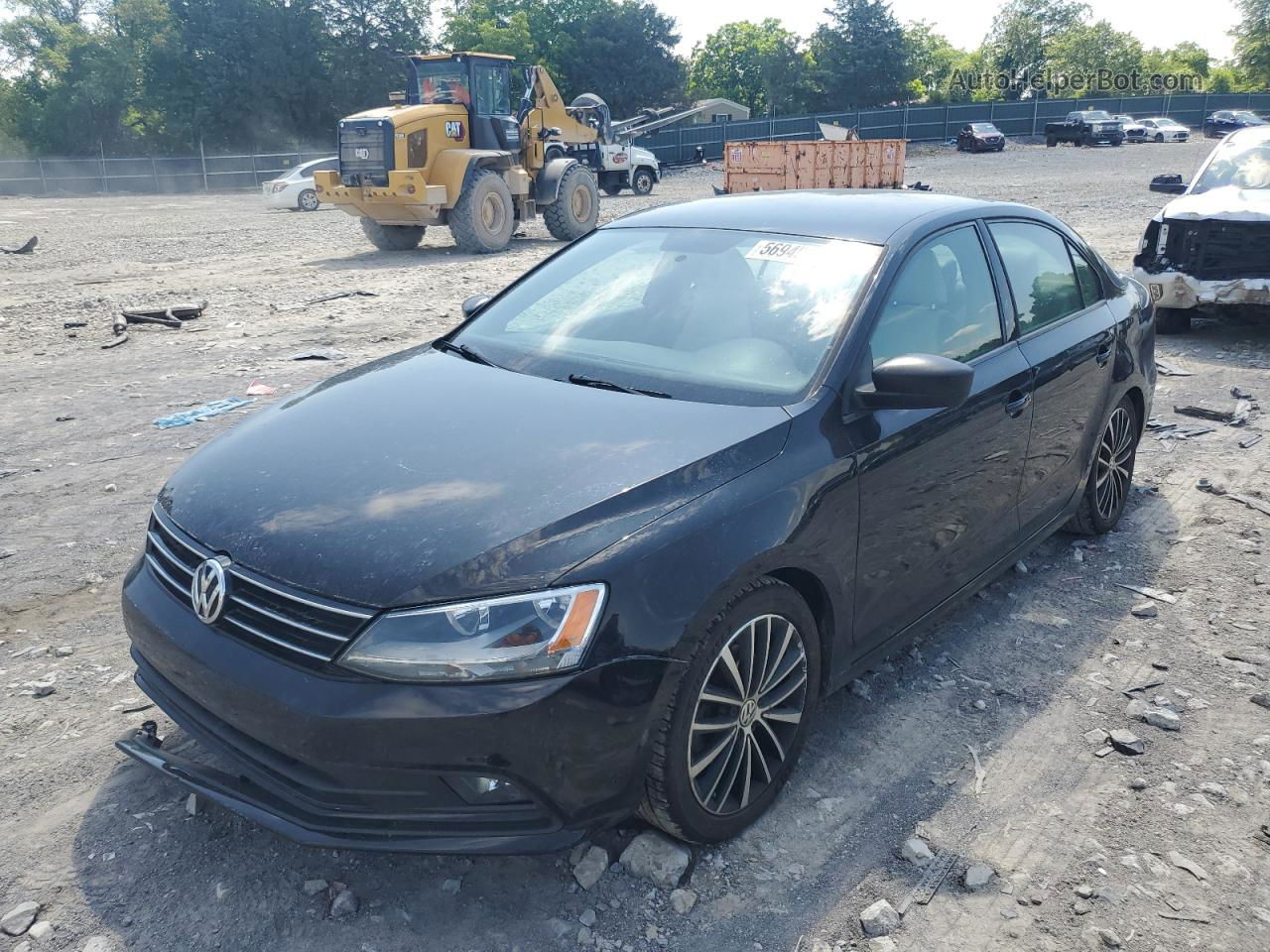 2016 Volkswagen Jetta Sport Black vin: 3VWD17AJ6GM414483