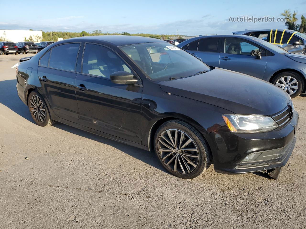 2016 Volkswagen Jetta Sport Black vin: 3VWD17AJ6GM414645