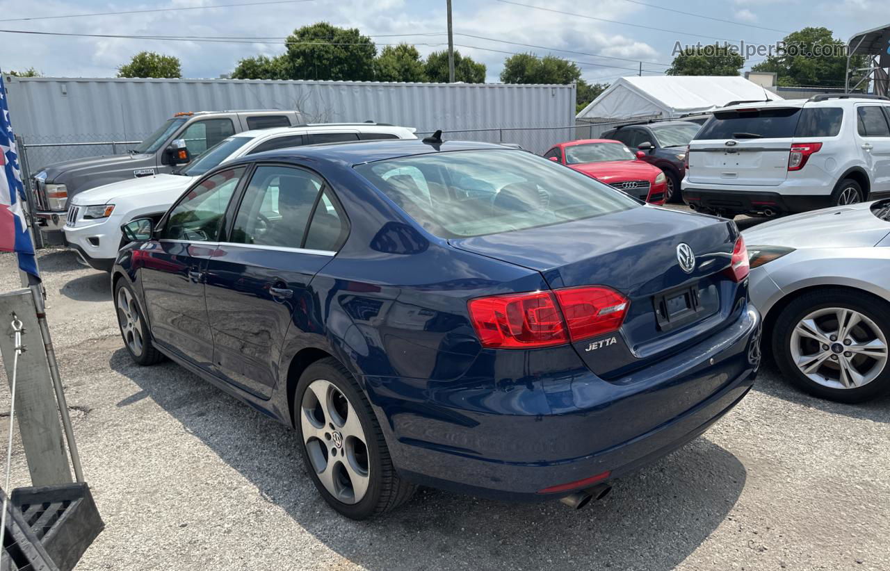 2014 Volkswagen Jetta Se Blue vin: 3VWD17AJ7EM294979