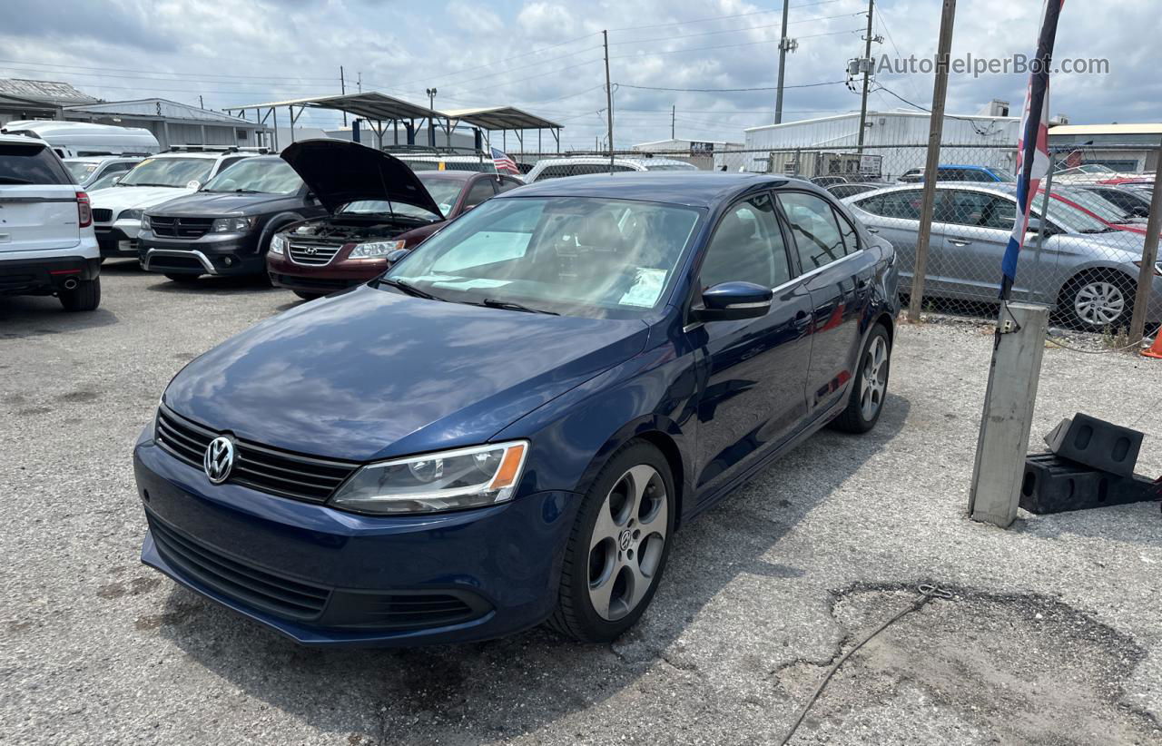 2014 Volkswagen Jetta Se Blue vin: 3VWD17AJ7EM294979