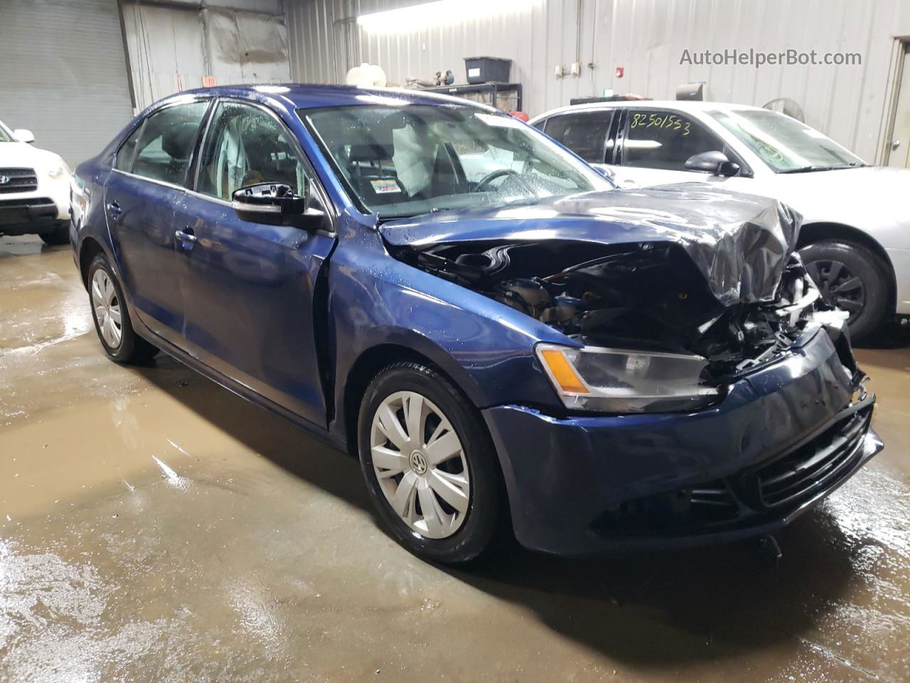 2014 Volkswagen Jetta Se Blue vin: 3VWD17AJ7EM309741