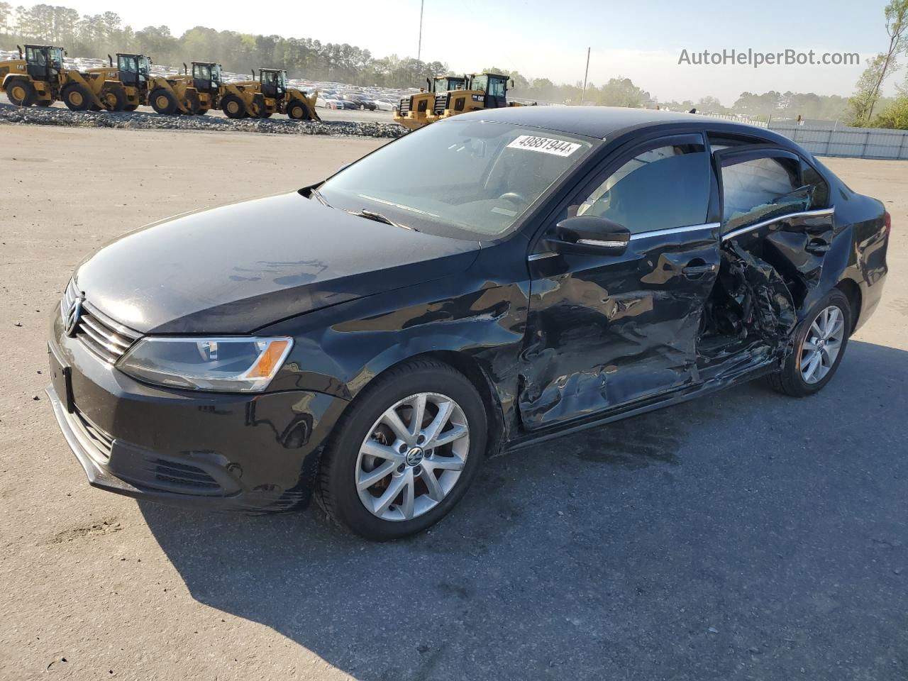 2014 Volkswagen Jetta Se Black vin: 3VWD17AJ7EM376422