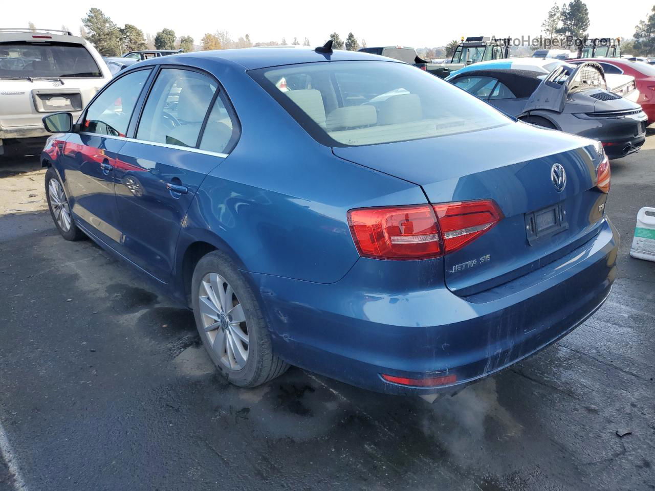 2015 Volkswagen Jetta Se Blue vin: 3VWD17AJ7FM231835