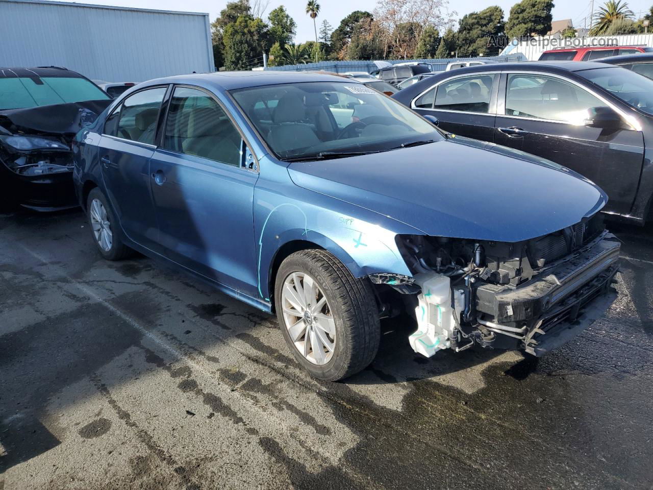 2015 Volkswagen Jetta Se Blue vin: 3VWD17AJ7FM231835