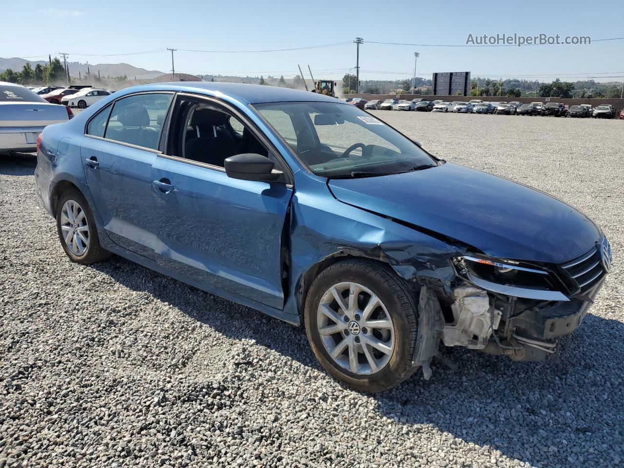 2015 Volkswagen Jetta Se Blue vin: 3VWD17AJ7FM240227