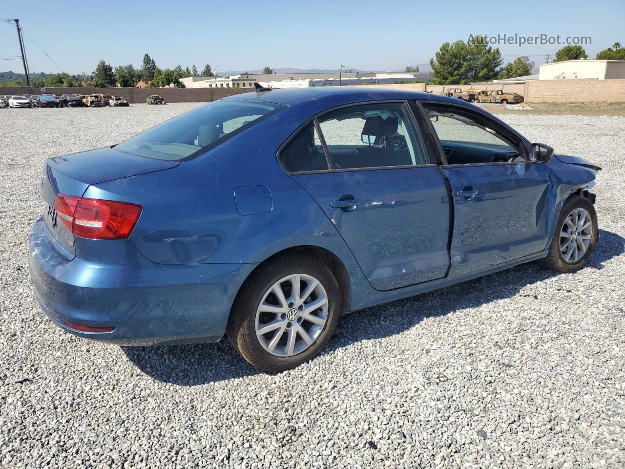 2015 Volkswagen Jetta Se Blue vin: 3VWD17AJ7FM240227