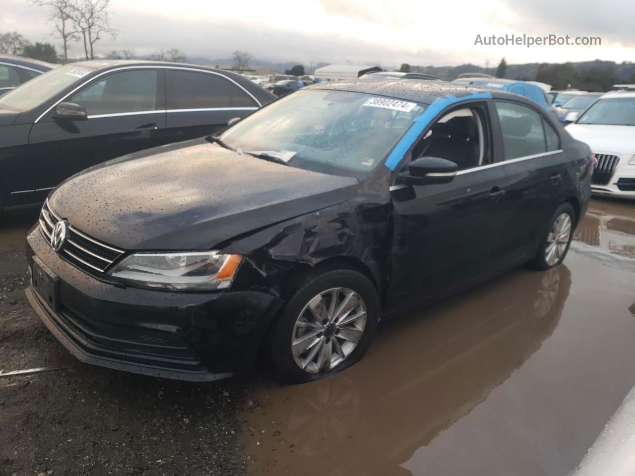 2015 Volkswagen Jetta Se Black vin: 3VWD17AJ7FM273941