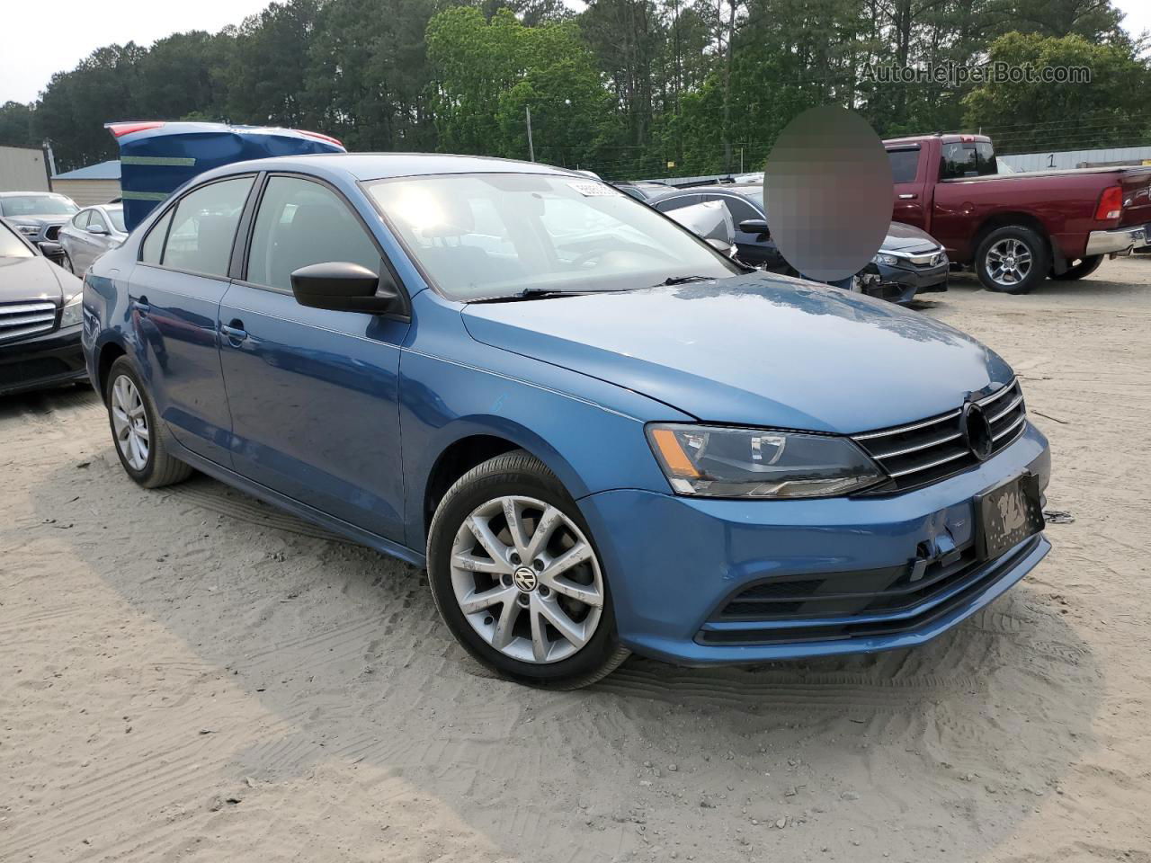 2015 Volkswagen Jetta Se Синий vin: 3VWD17AJ7FM298886