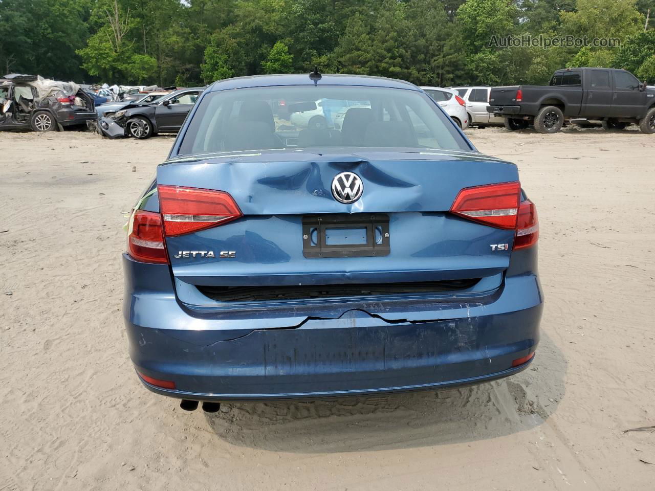 2015 Volkswagen Jetta Se Blue vin: 3VWD17AJ7FM298886