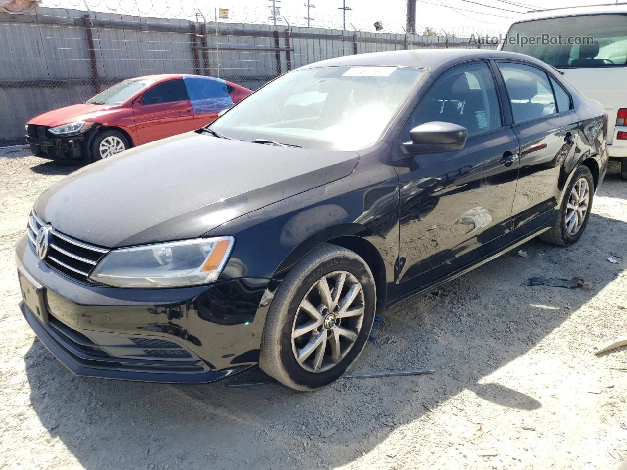 2015 Volkswagen Jetta Se Black vin: 3VWD17AJ7FM299391