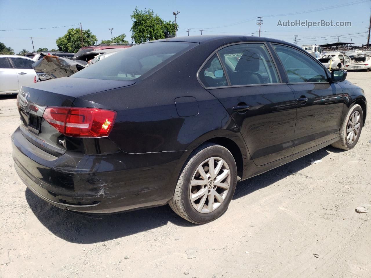 2015 Volkswagen Jetta Se Black vin: 3VWD17AJ7FM299391