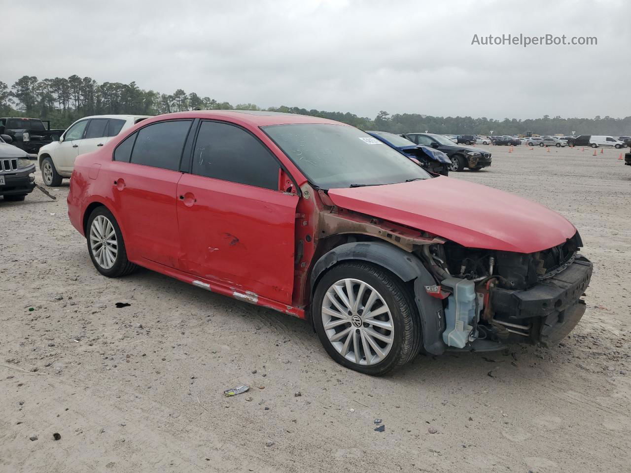 2015 Volkswagen Jetta Se Red vin: 3VWD17AJ7FM316481