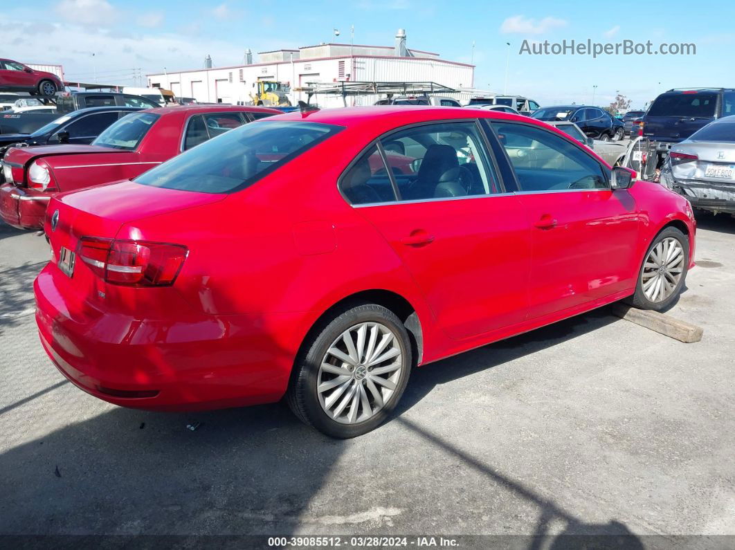 2015 Volkswagen Jetta 1.8t Se Red vin: 3VWD17AJ7FM335760