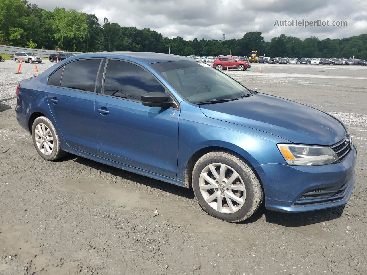 2015 Volkswagen Jetta Se Blue vin: 3VWD17AJ7FM403104