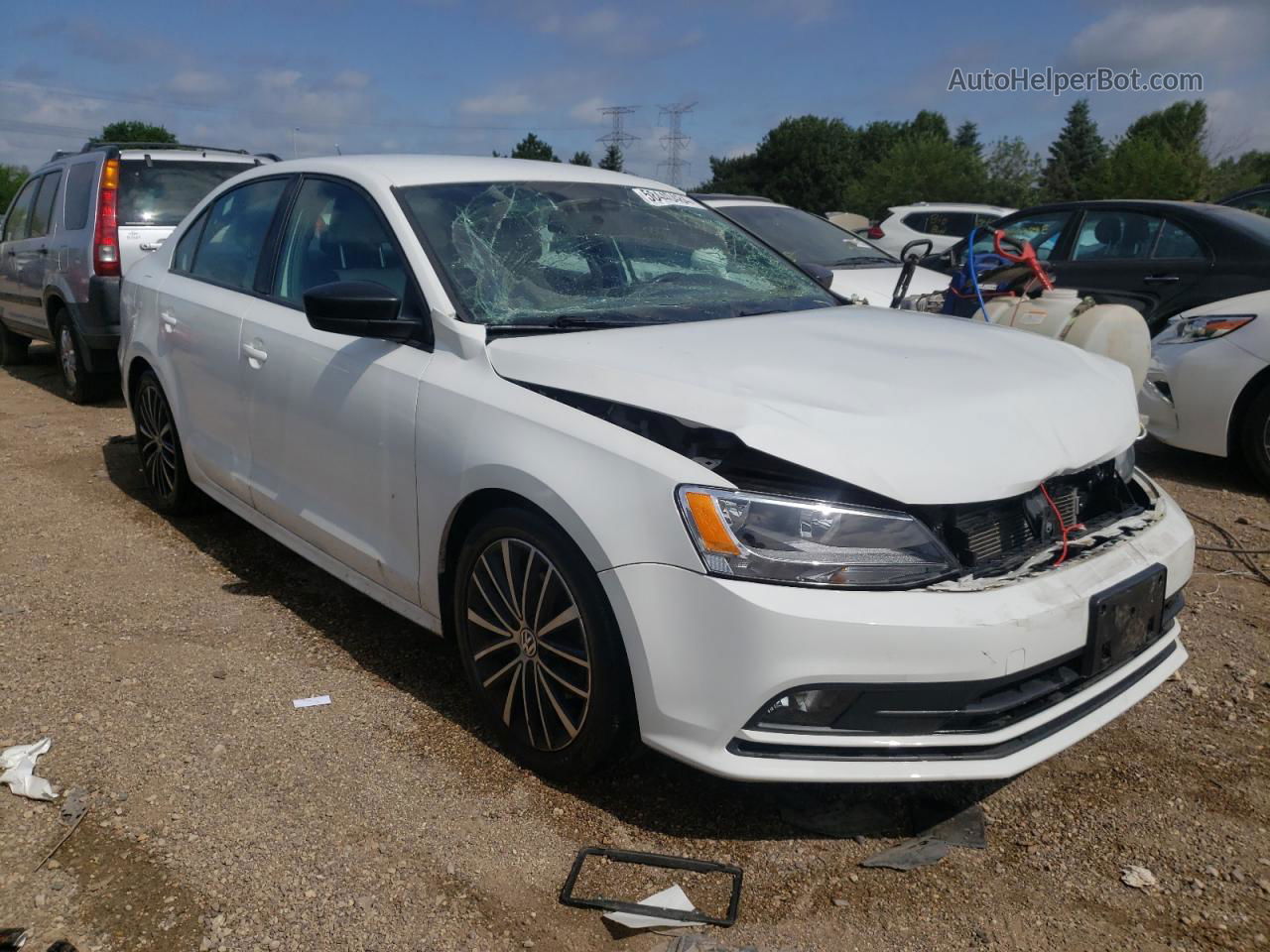 2016 Volkswagen Jetta Sport White vin: 3VWD17AJ7GM273343