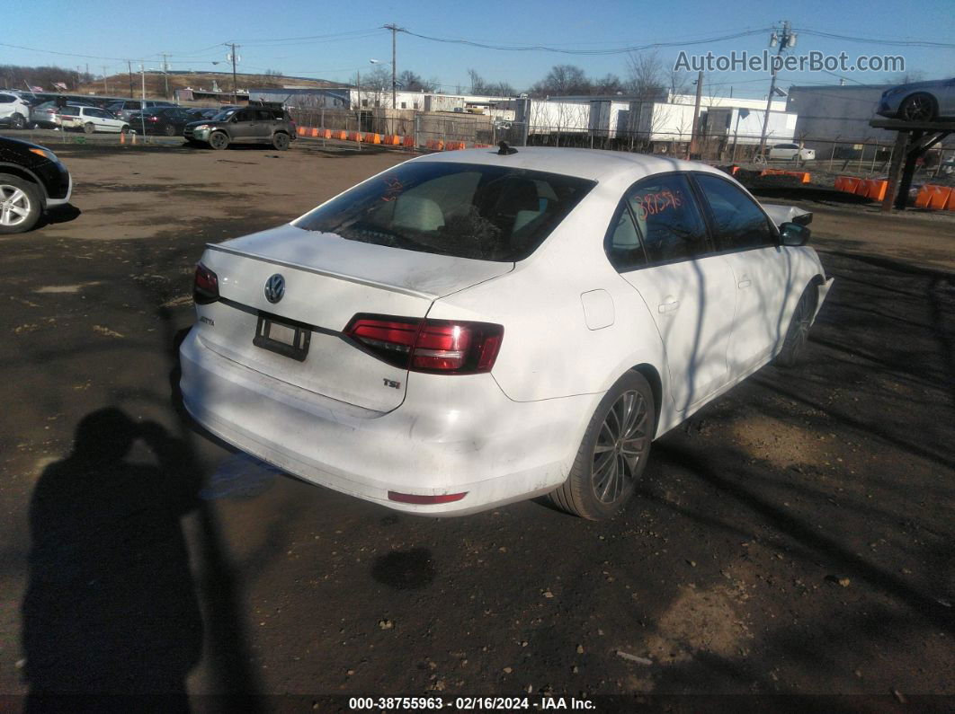 2016 Volkswagen Jetta 1.8t Sport White vin: 3VWD17AJ7GM342578