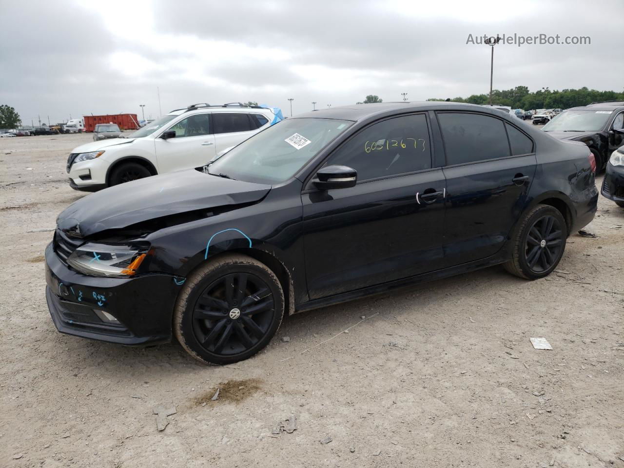 2018 Volkswagen Jetta Sport Черный vin: 3VWD17AJ7JM206197