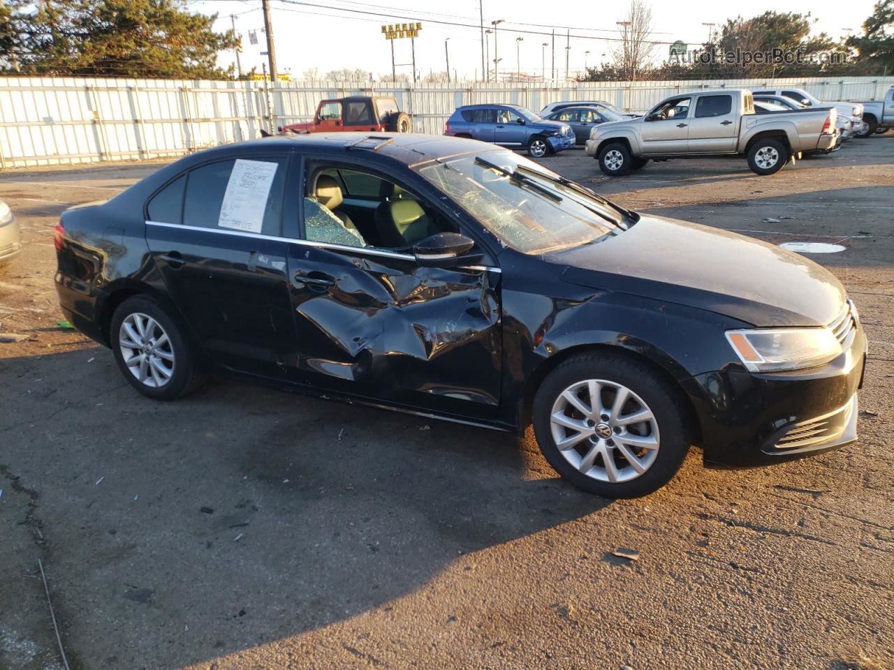 2014 Volkswagen Jetta Se Black vin: 3VWD17AJ8EM202522