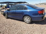 2014 Volkswagen Jetta Se Blue vin: 3VWD17AJ8EM245645