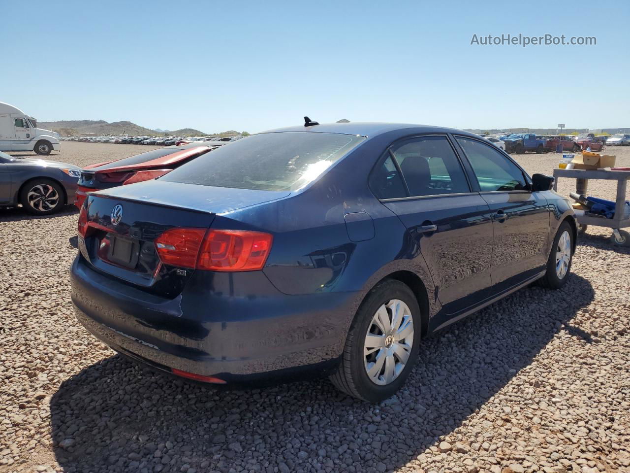 2014 Volkswagen Jetta Se Blue vin: 3VWD17AJ8EM245645