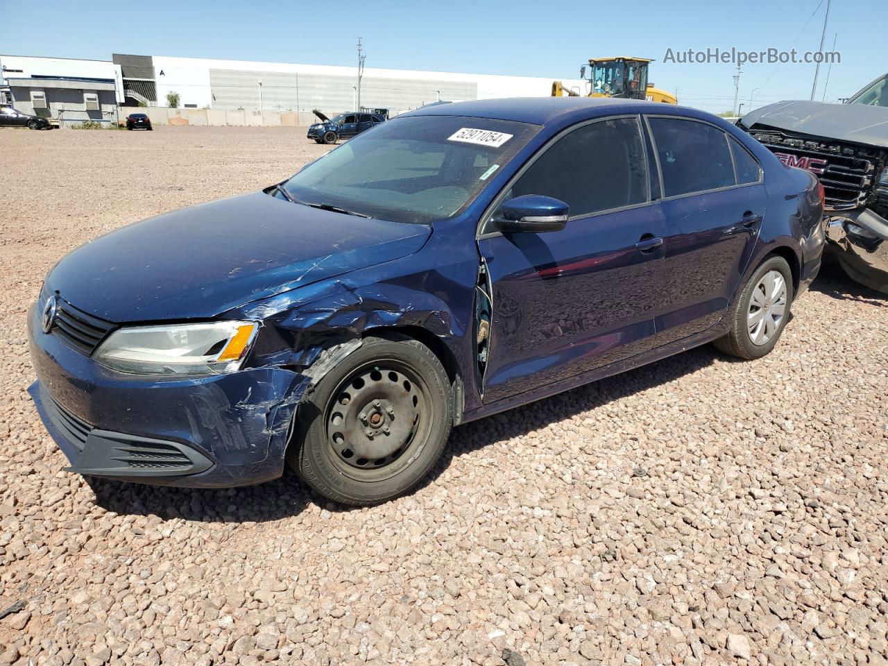 2014 Volkswagen Jetta Se Blue vin: 3VWD17AJ8EM245645