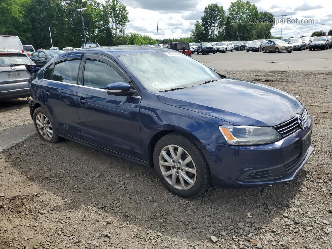 2014 Volkswagen Jetta Se Blue vin: 3VWD17AJ8EM368202