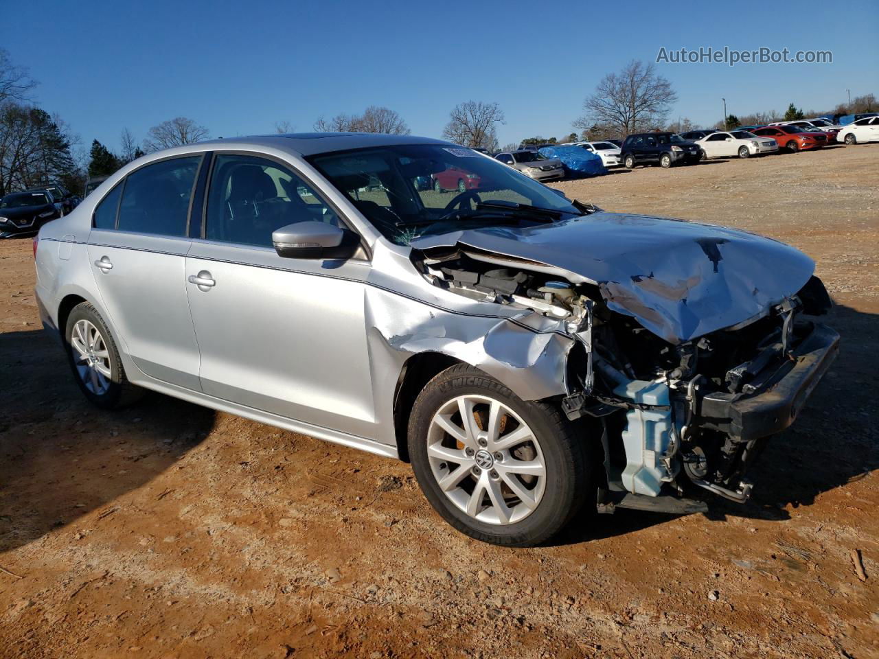 2014 Volkswagen Jetta Se Серебряный vin: 3VWD17AJ8EM383797