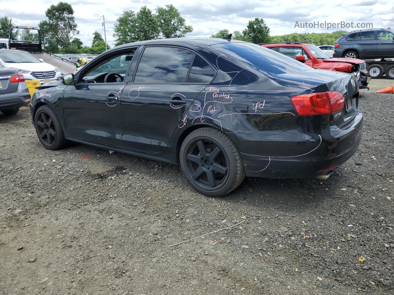 2014 Volkswagen Jetta Se Черный vin: 3VWD17AJ8EM417575