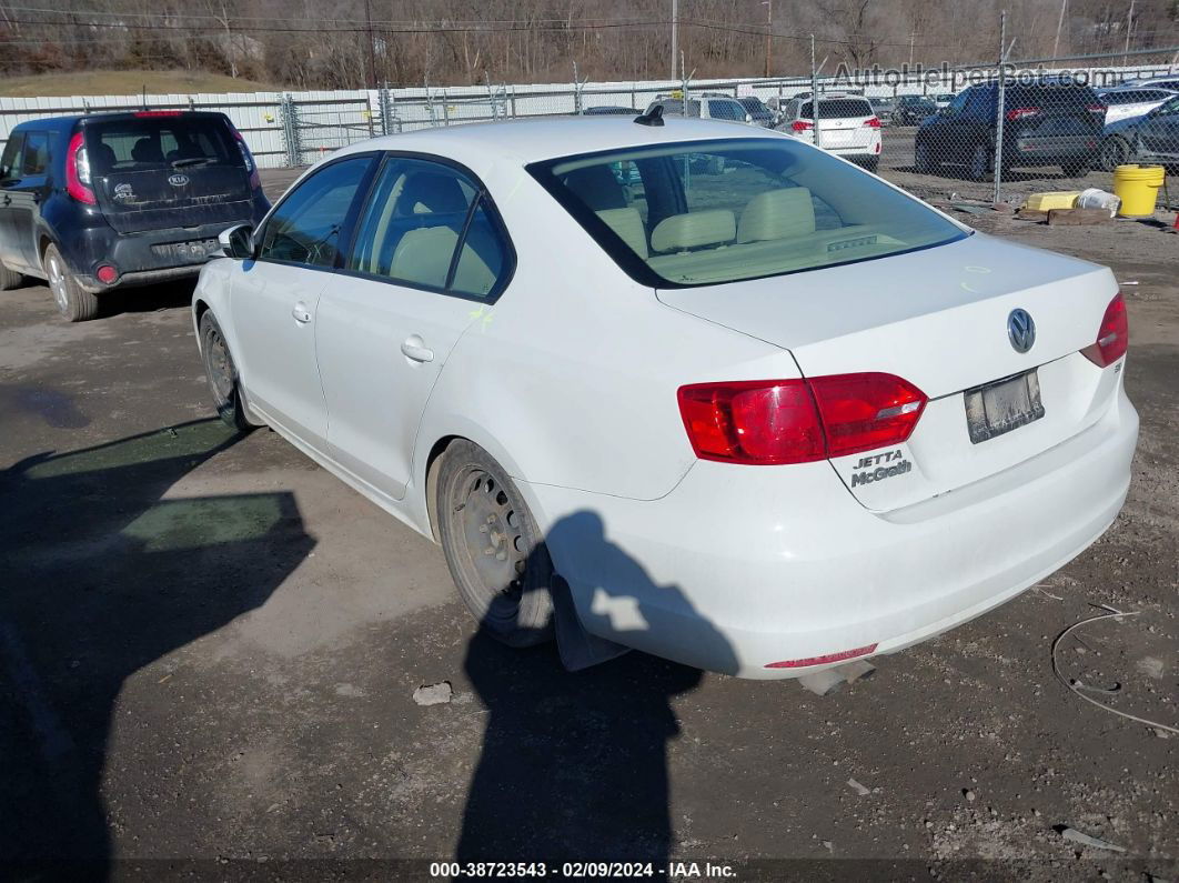 2014 Volkswagen Jetta 1.8t Se White vin: 3VWD17AJ8EM420931