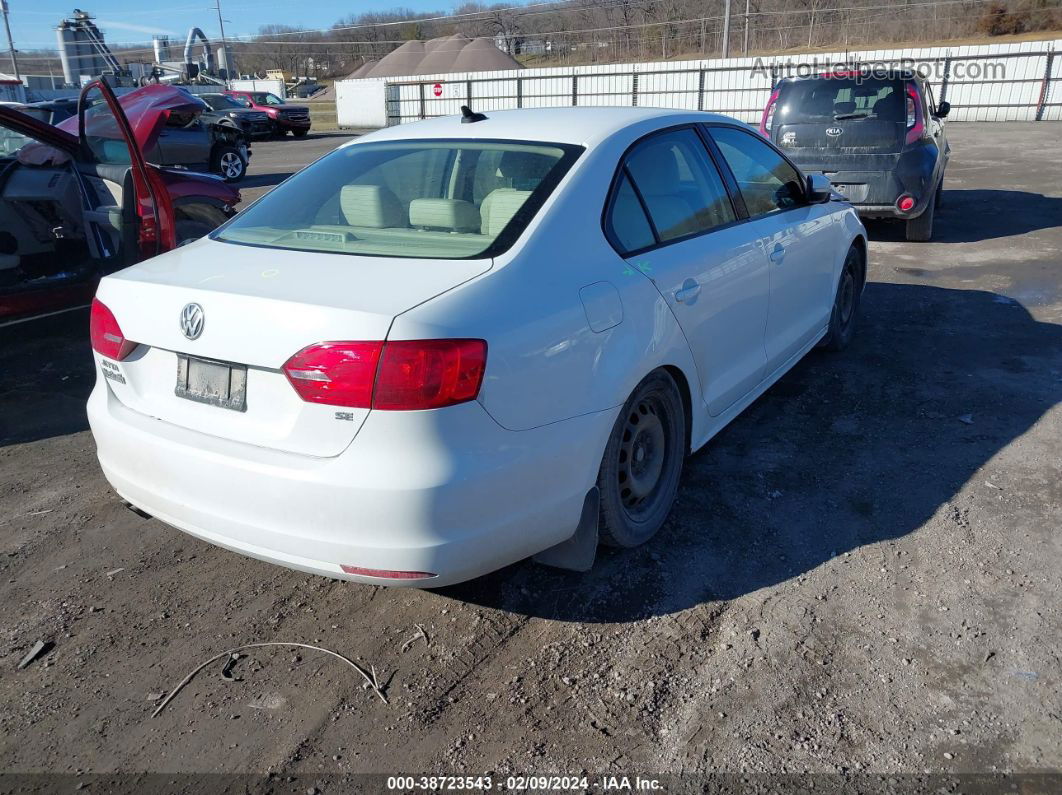 2014 Volkswagen Jetta 1.8t Se White vin: 3VWD17AJ8EM420931