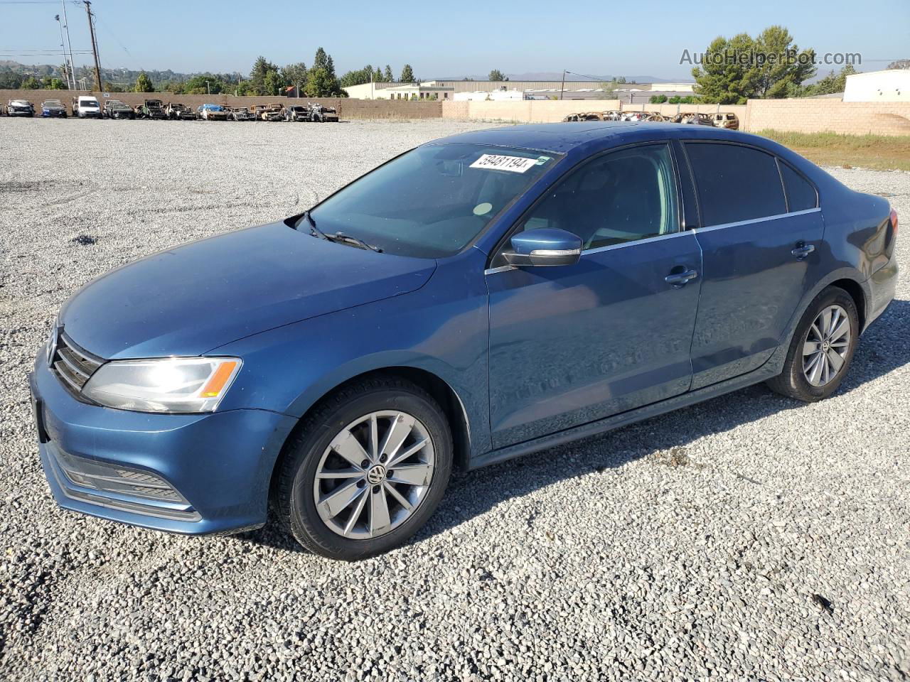 2015 Volkswagen Jetta Se Blue vin: 3VWD17AJ8FM243069