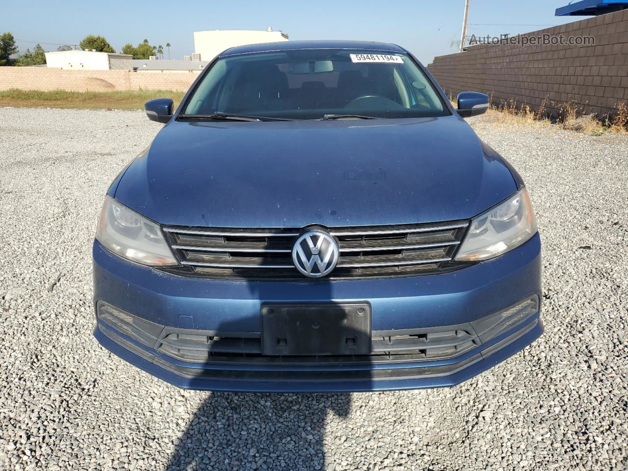 2015 Volkswagen Jetta Se Blue vin: 3VWD17AJ8FM243069