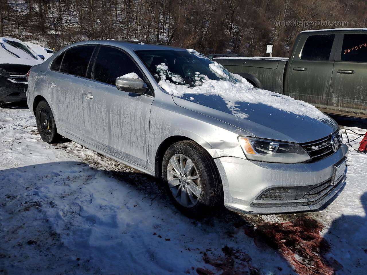 2015 Volkswagen Jetta Se Silver vin: 3VWD17AJ8FM258803