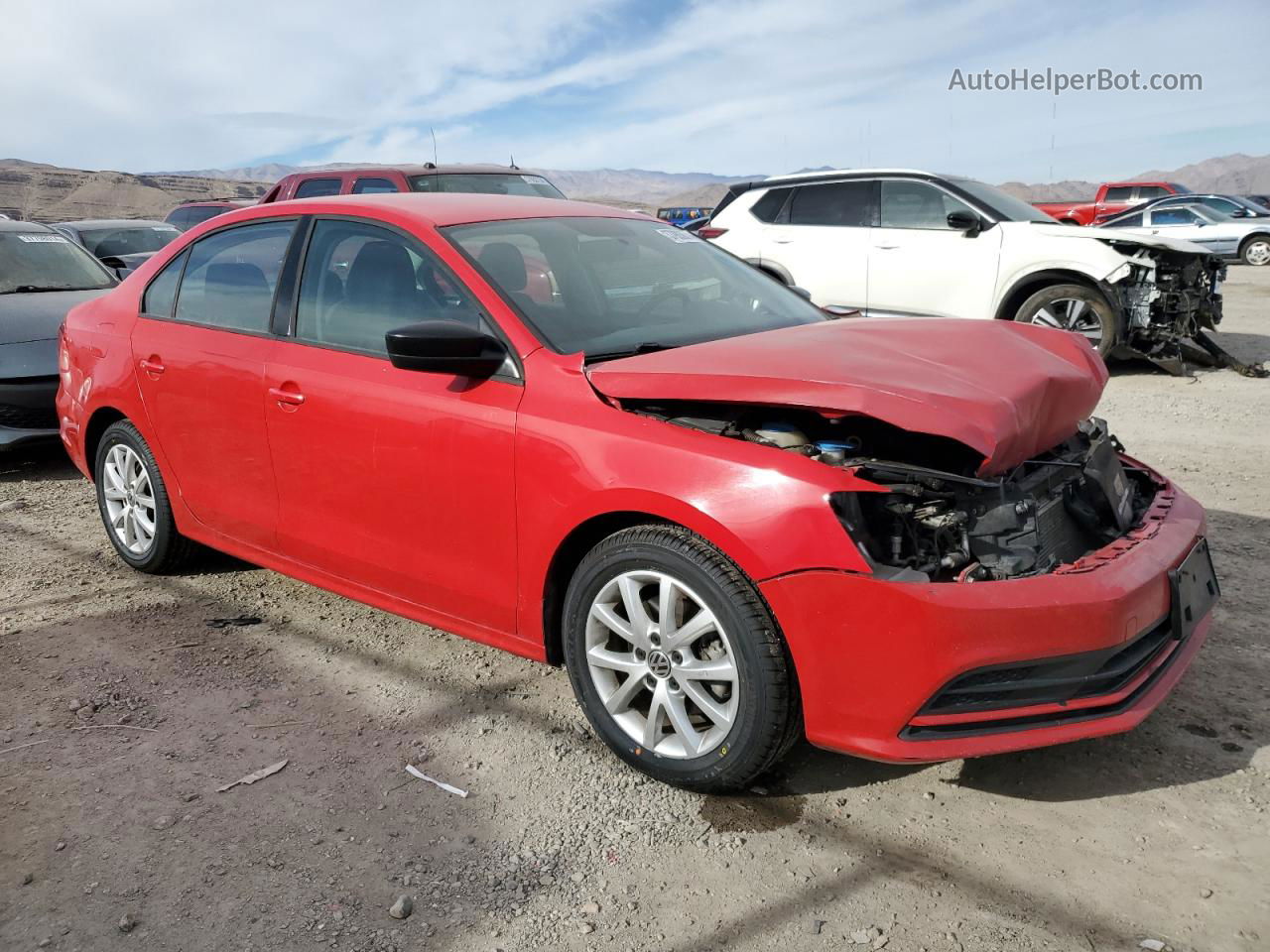 2015 Volkswagen Jetta Se Red vin: 3VWD17AJ8FM284267