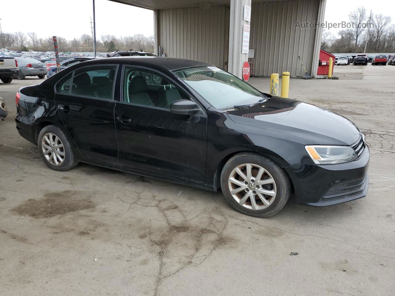 2015 Volkswagen Jetta Se Black vin: 3VWD17AJ8FM296306