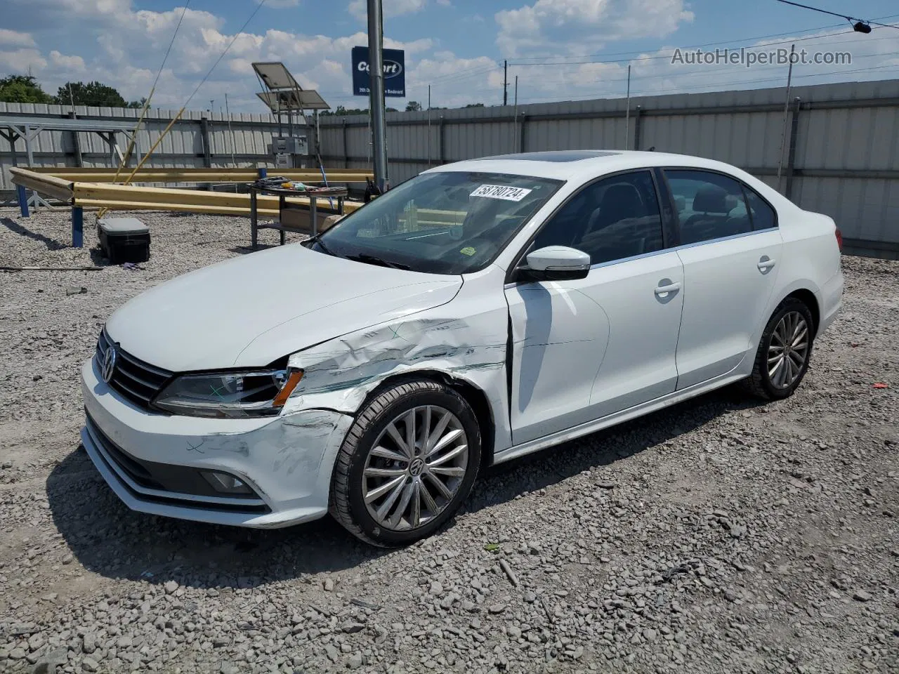 2015 Volkswagen Jetta Se White vin: 3VWD17AJ8FM312374