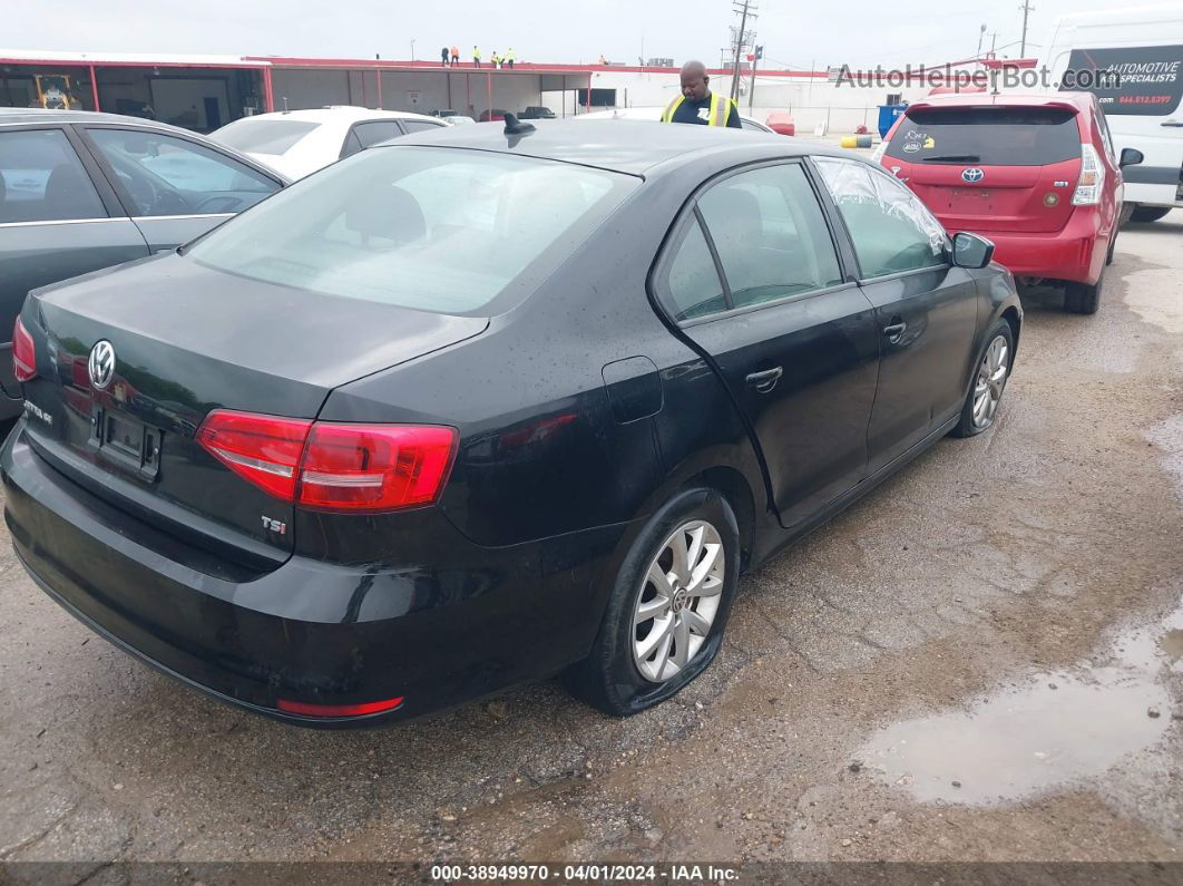 2015 Volkswagen Jetta 1.8t Se Black vin: 3VWD17AJ8FM334259