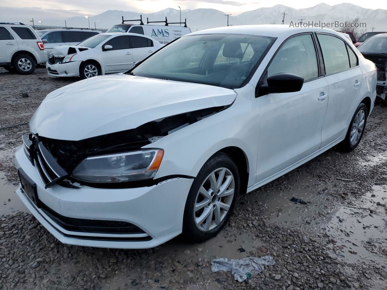 2015 Volkswagen Jetta Se White vin: 3VWD17AJ8FM417562